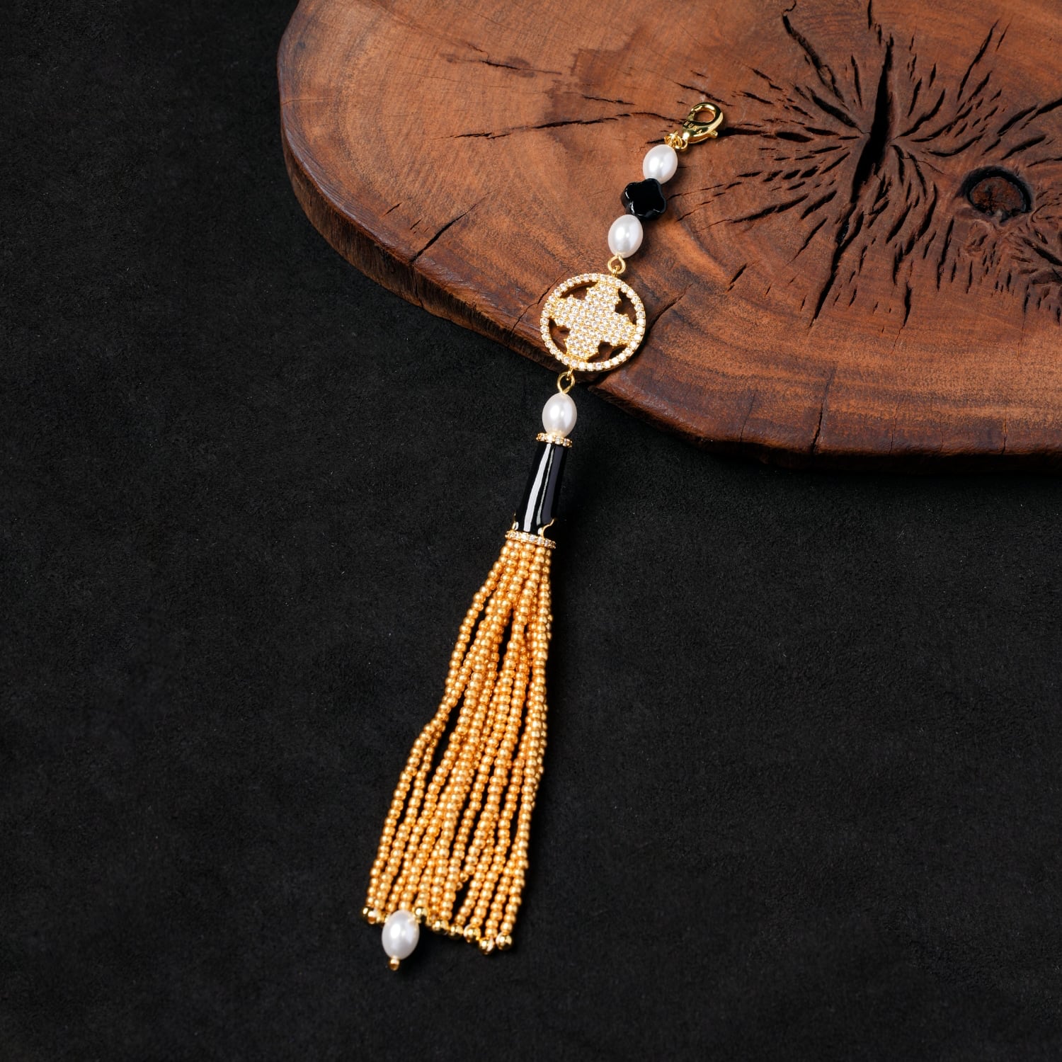 Nuwastone Gilded Eclipse Tassel Pendant